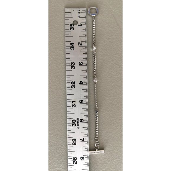 Vince Camuto Silver-Tone Cubic Zirconia Chain Bracelet With Toggle Clasp - Picture 6 of 6